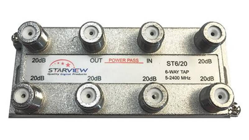 Starview 6 Way Satellite Tap, 20 dB Loss